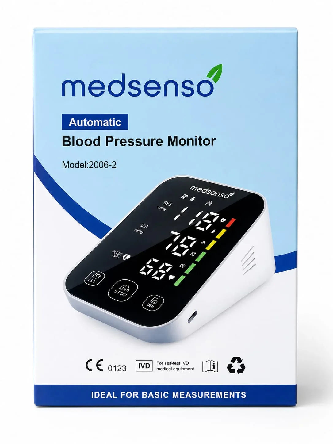 Medsenso BP Monitor 2006-2 Digital Blood Pressure Monitor Upper Arm | Automatic Blood Pressure Monitor Digital With Large LCD Display, Heart Rate.