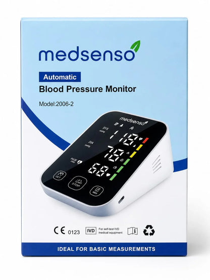 Medsenso BP Monitor 2006-2 Digital Blood Pressure Monitor Upper Arm | Automatic Blood Pressure Monitor Digital With Large LCD Display, Heart Rate.